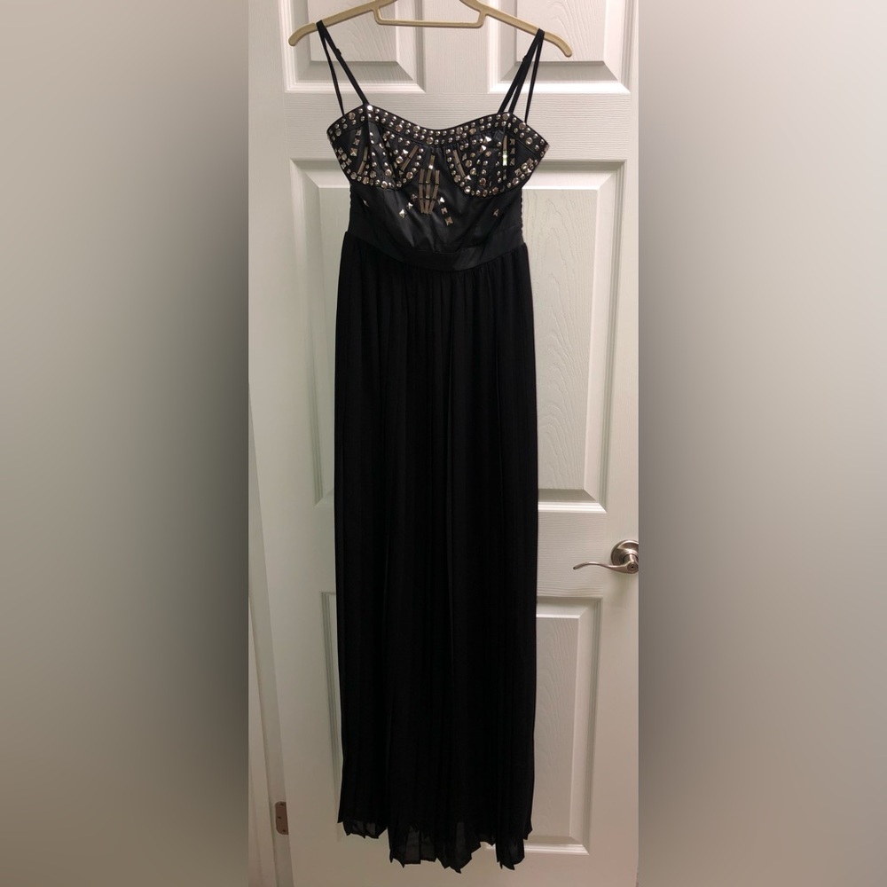 Arden B Black Maxi Dress with Silver Accents
